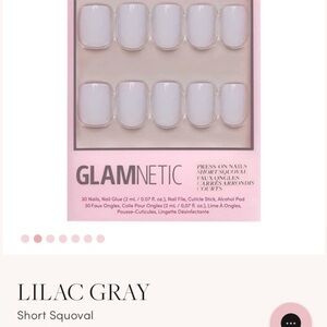 GLAMNETIC-Lilac Gray Short Squoval Press-On Nails